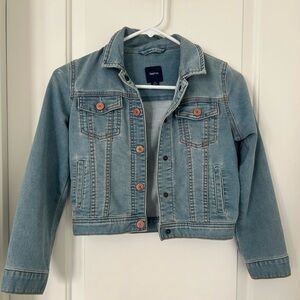 GAP Light Blue Denim Kids Jacket with Copper Accents Size Medium